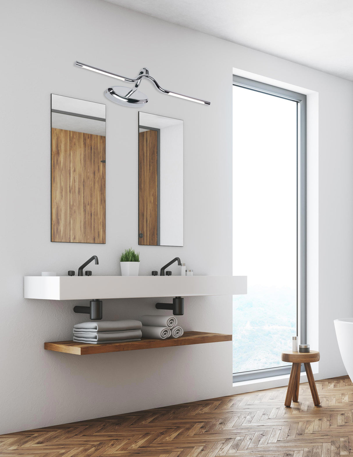 מנורה צמוד קיר חנן 12W| כרום