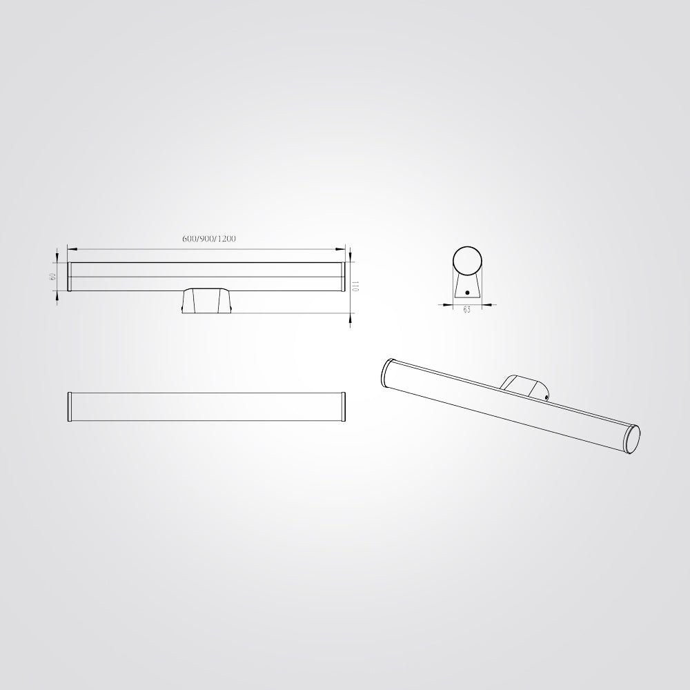 מנורת קיר מראה אמבטיה שון שחור| לבן| IP44| CCT