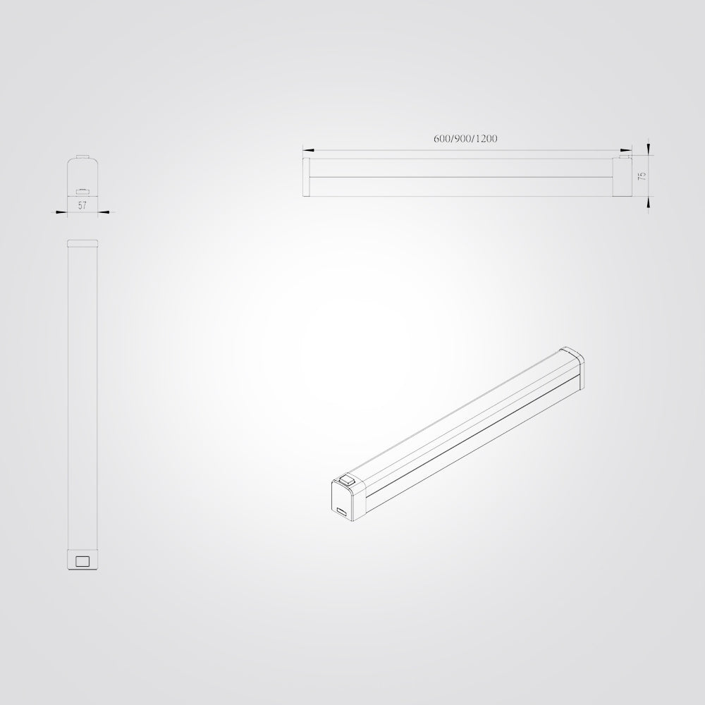 מנורת קיר מראה אמבטיה שחר שחור| לבן| IP44| CCT