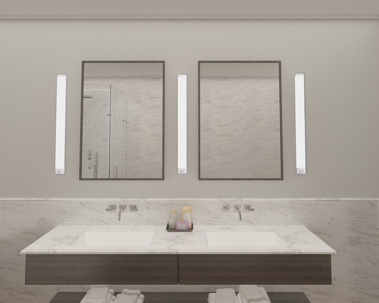 מנורת קיר מראה אמבטיה שחר שחור| לבן| IP44| CCT