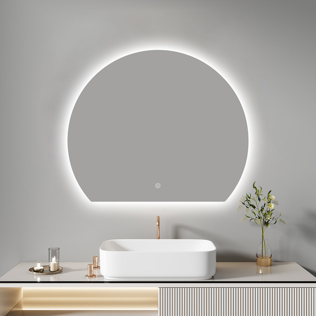 מראה מוארת עגולה מלבורן CCT