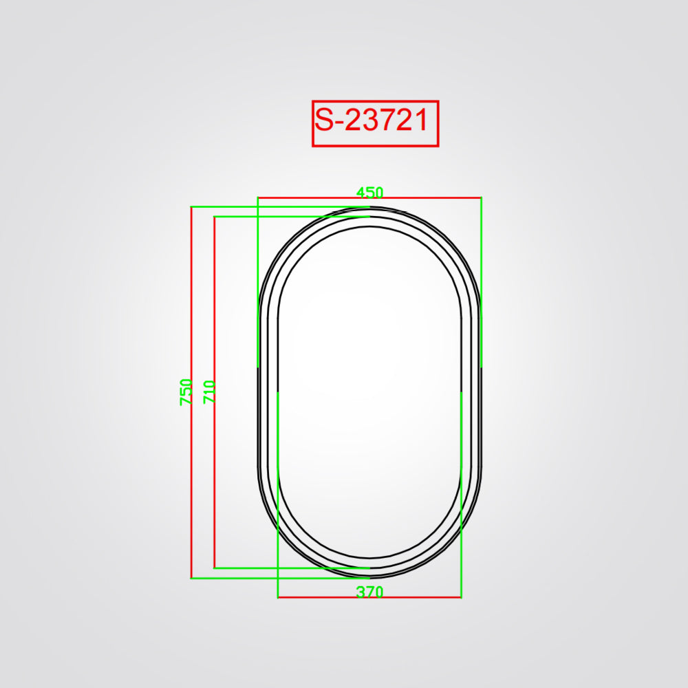 מראה מוארת אובלית מלבורן CCT