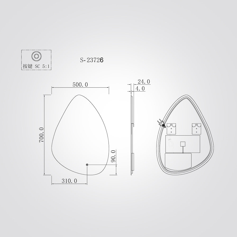 מראה מוארת אמורפית מלבורן CCT