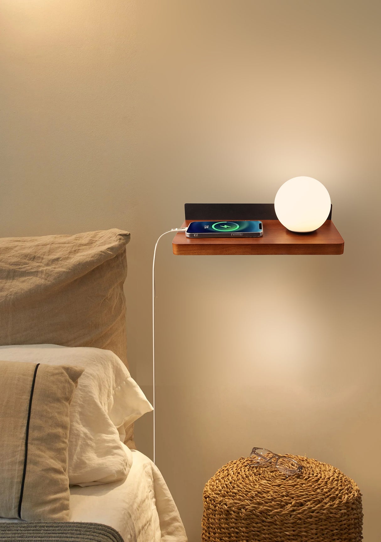 מנורת קיר לאונס עץ לד| דגם B