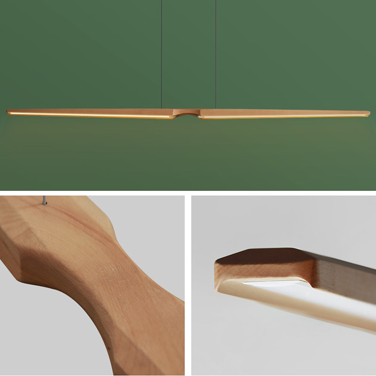 מנורת תלייה אשור עץ בוק דגם| A