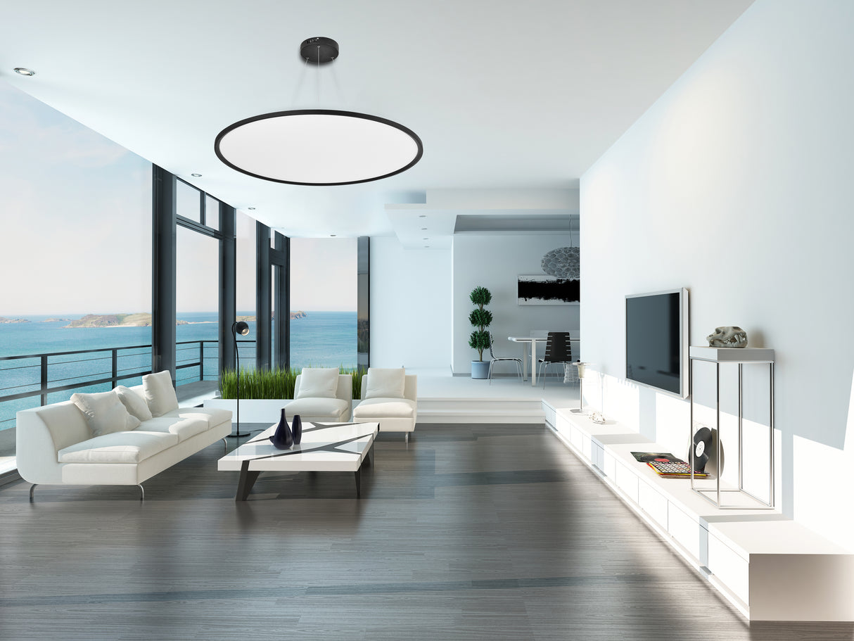 מנורת תלייה פאנל לד אורן שחור| Φ40| Φ60| CCT