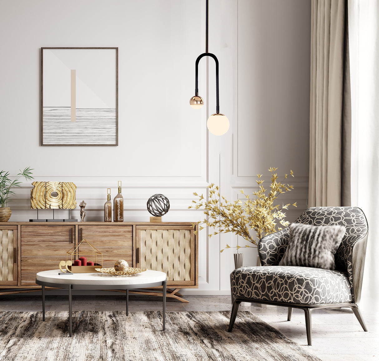 מנורת תליה פומה זוגית