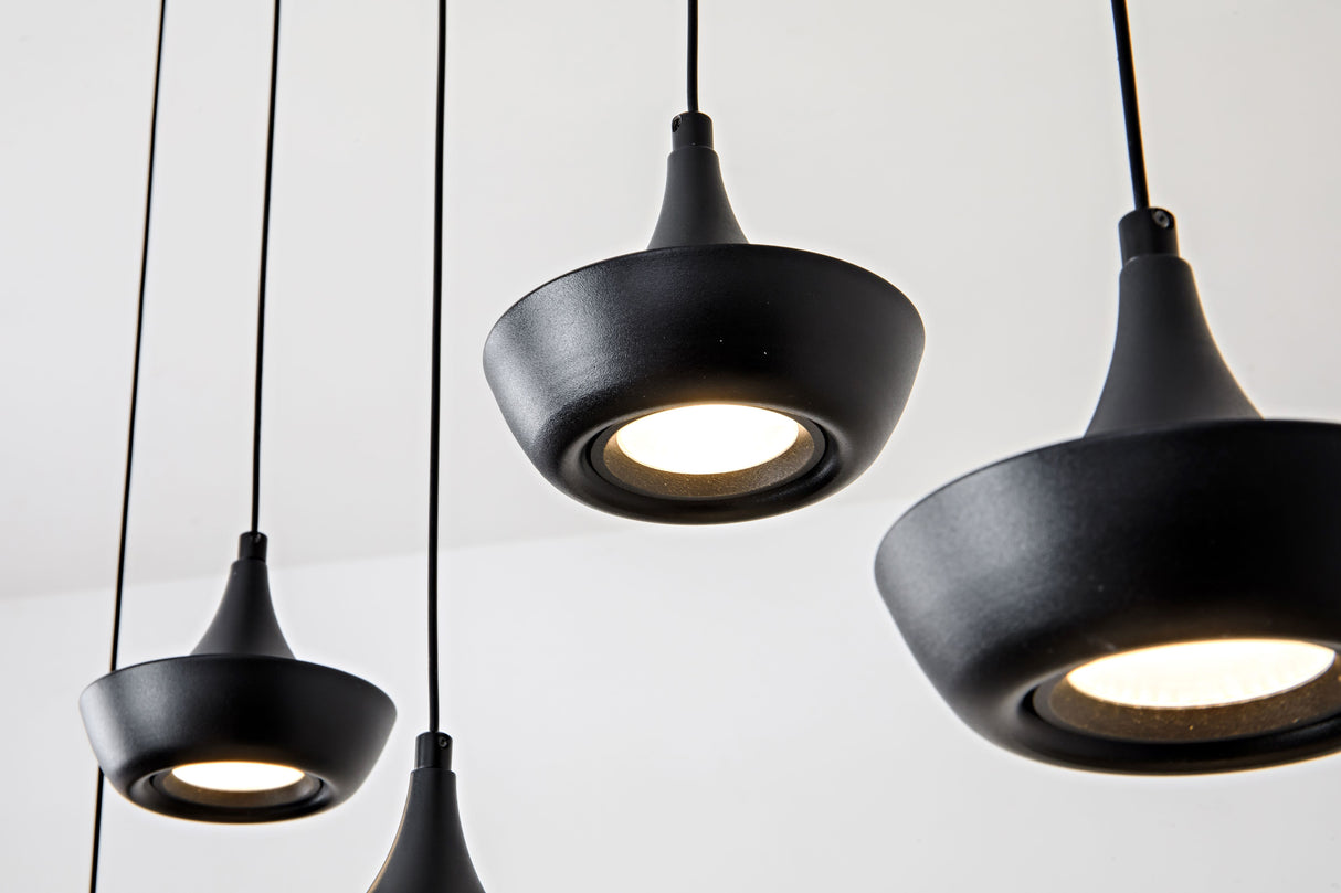 מנורת תלייה פרינס לד חמישייה| שחור