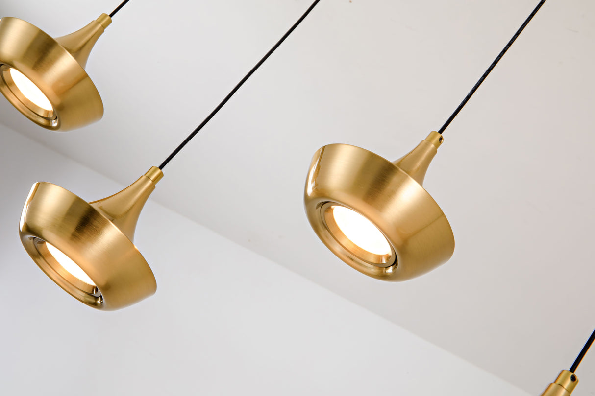 מנורת תלייה פרינס לד חמישייה| פליז