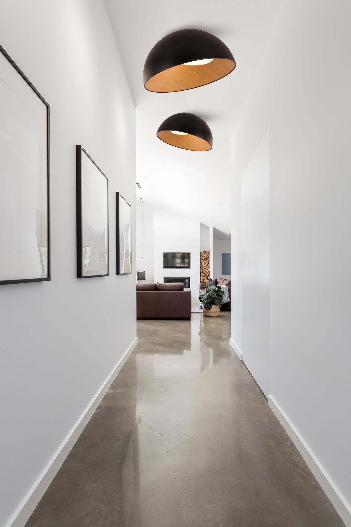 צמוד תקרה דארין אלכסוני לד שחור+ עץ | Φ50