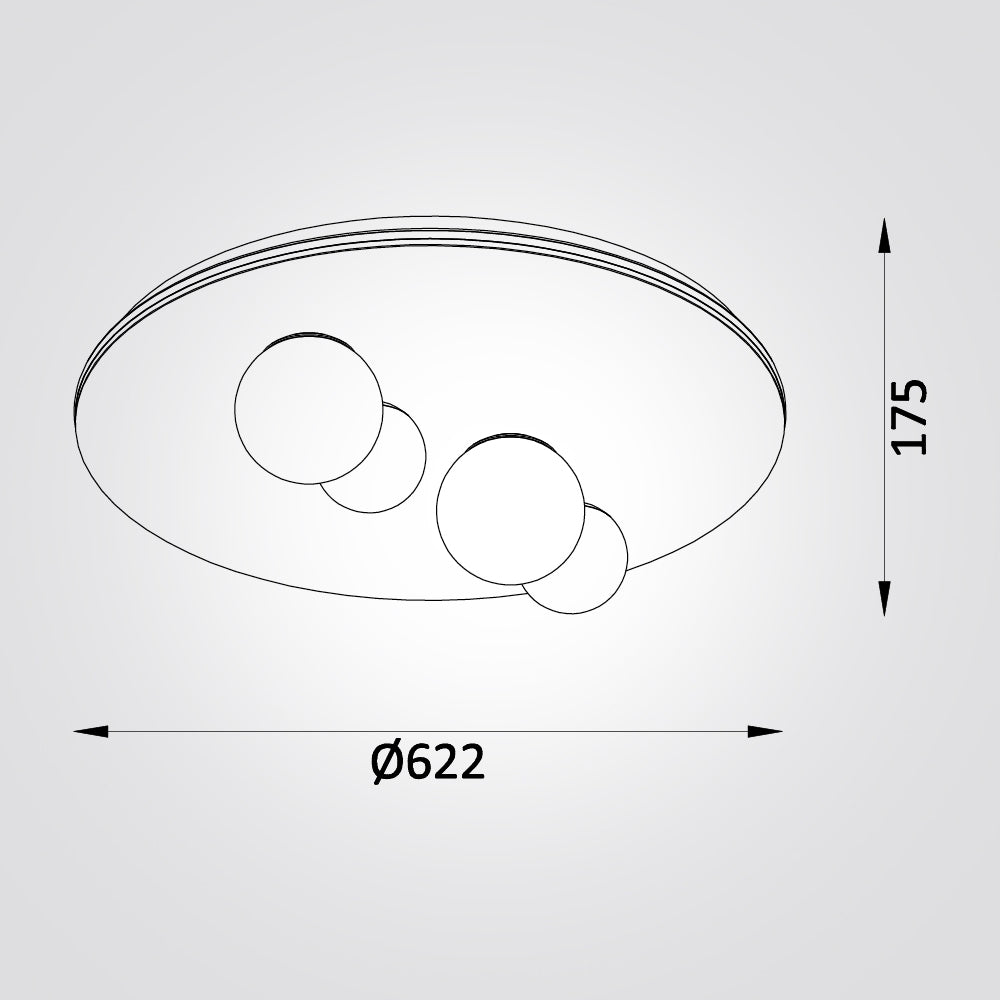 צמוד תקרה תימור לד שחור | Φ40| Φ62