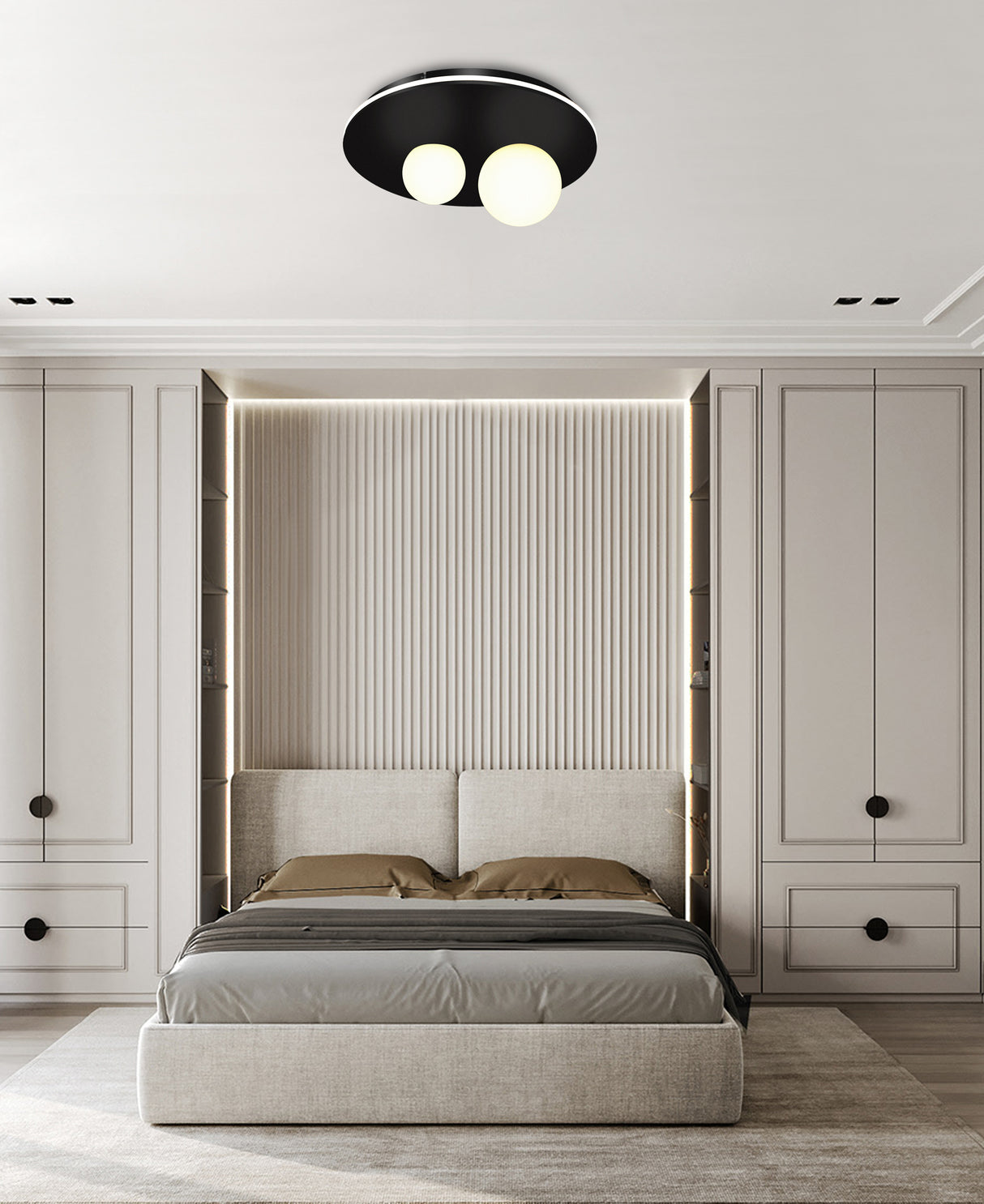 צמוד תקרה תימור לד שחור | Φ40| Φ62