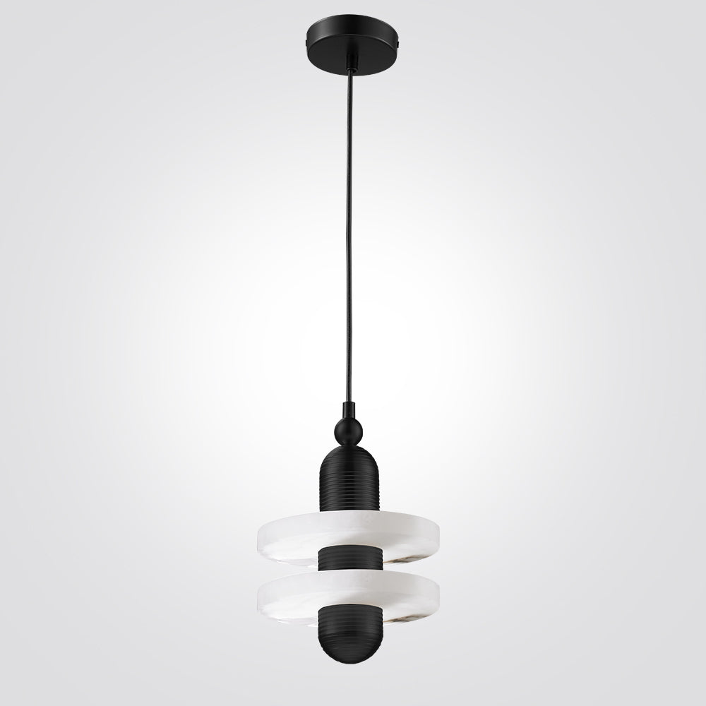 מנורת תלייה טויינס דיסק שיש זהב| שחור