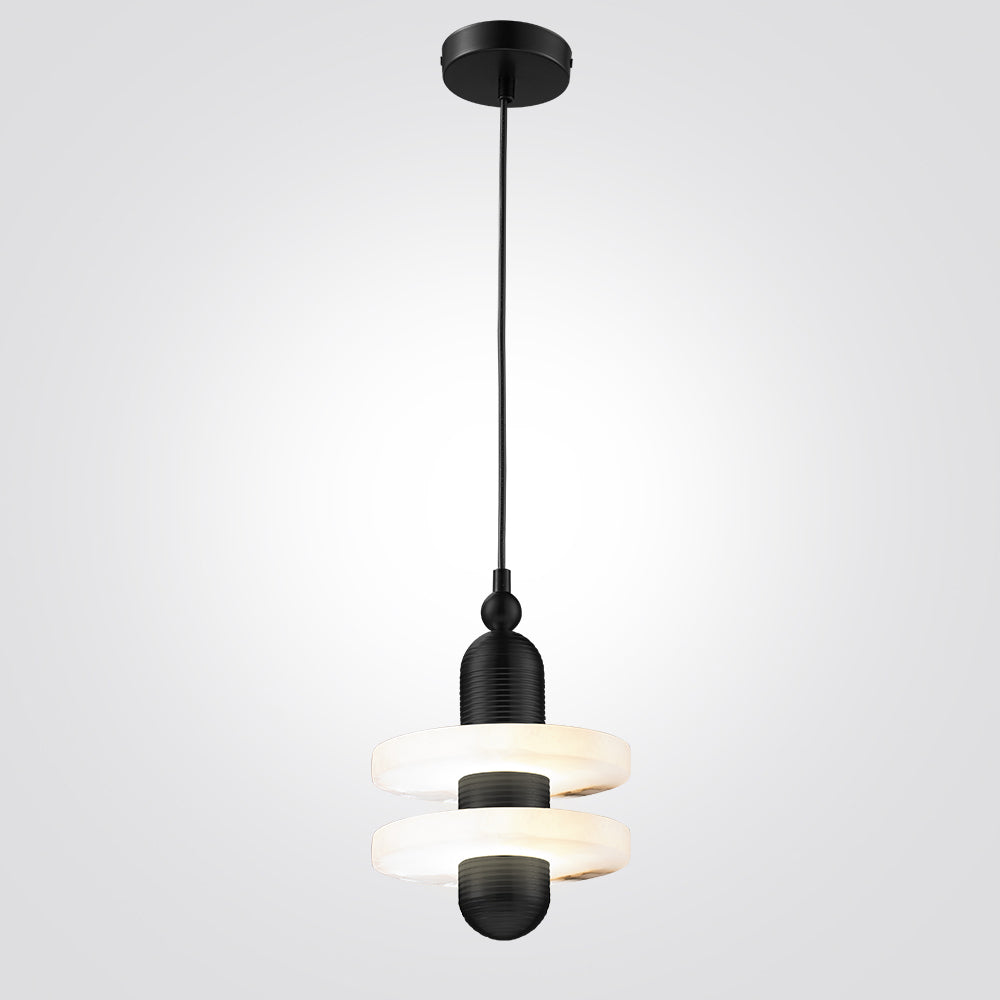 מנורת תלייה טויינס דיסק שיש זהב| שחור