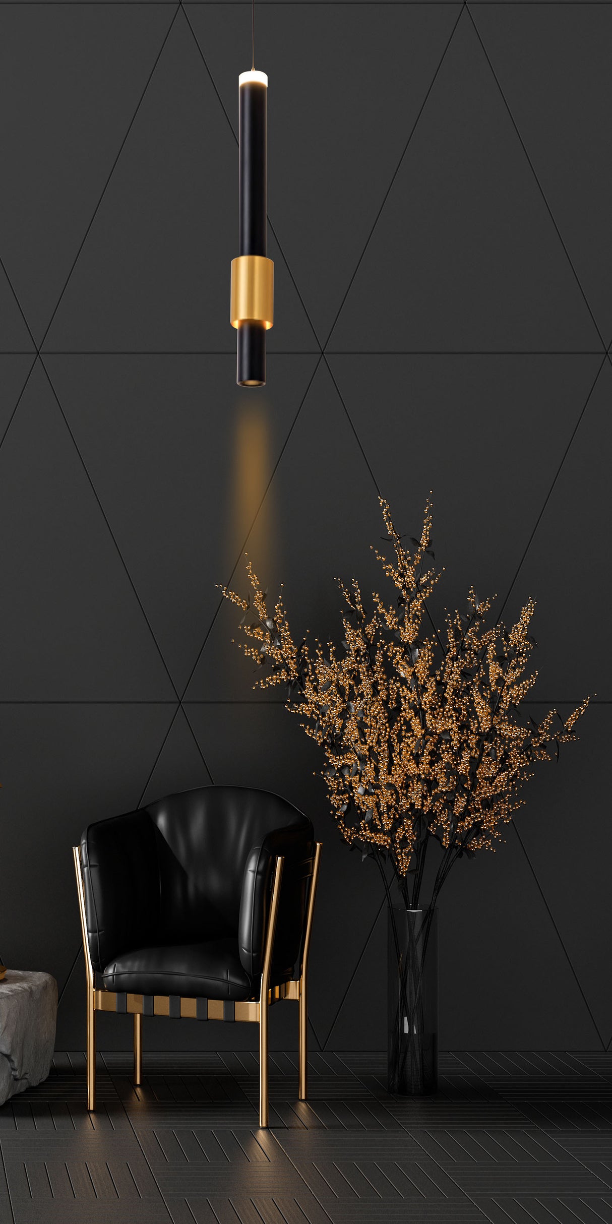 מנורת תלייה בריסל צילינדר בודד