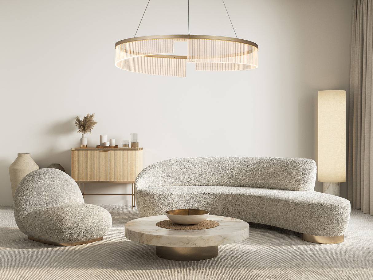 מנורת תלייה רינג רומא זהב Φ60