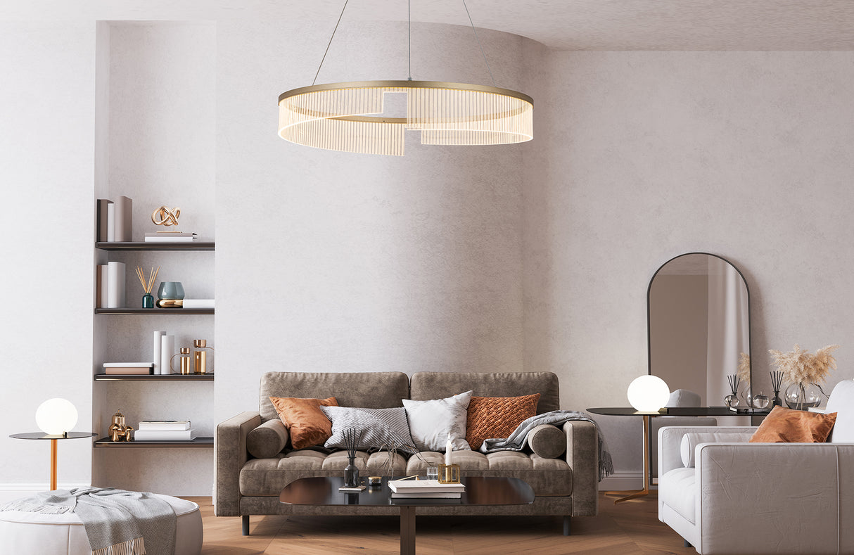 מנורת תלייה רינג רומא זהב Φ60