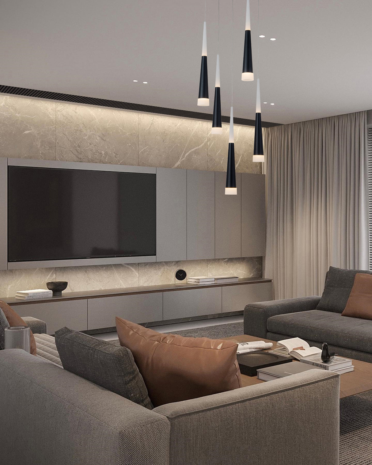 מנורת תליה גוניור| חמישיה בסיס עגול