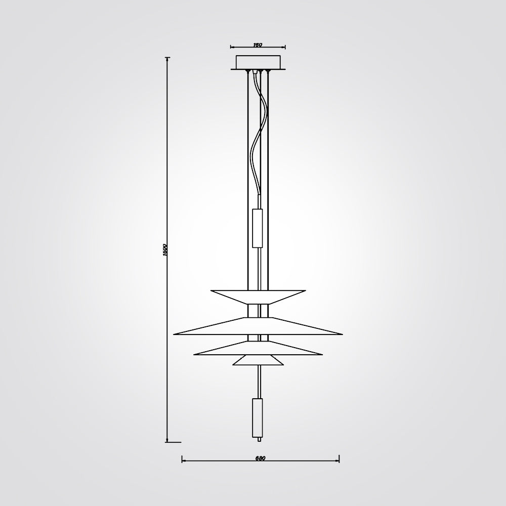 מנורת תליה קרוסלנד לד| שחור