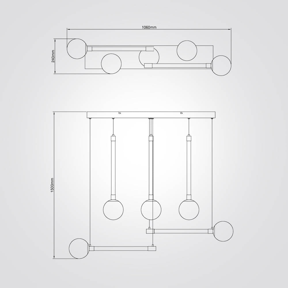 מנורת תלייה בוראק לד| חמישייה