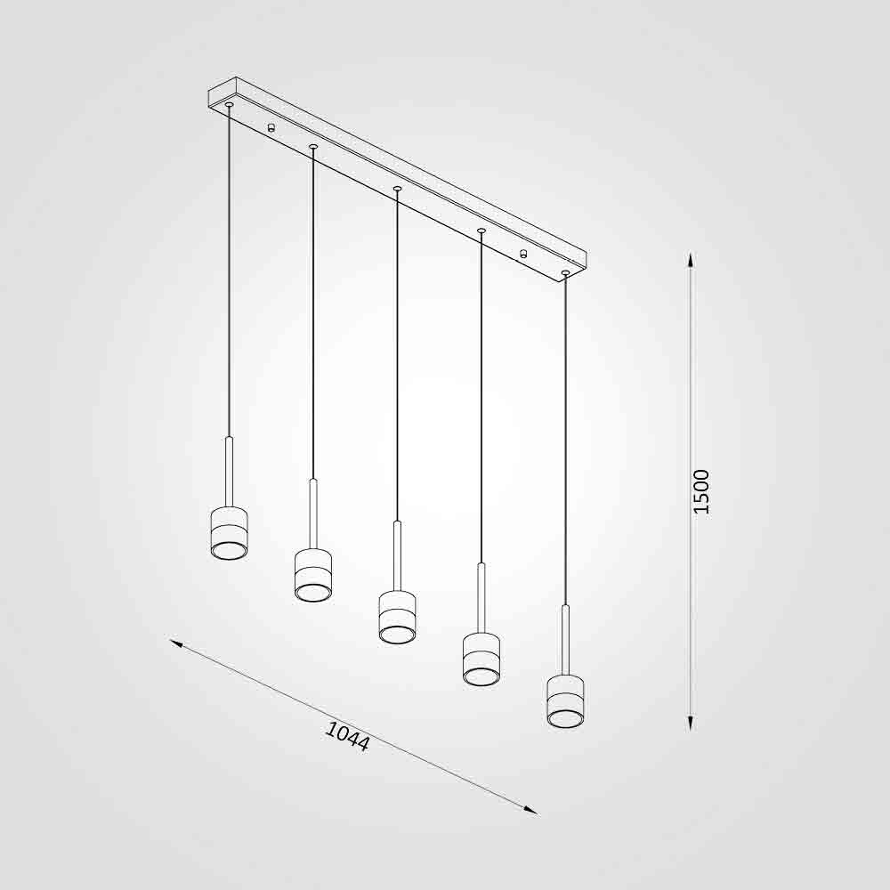 מנורת תלייה פינלנד לד בסיס מלבני חמישייה