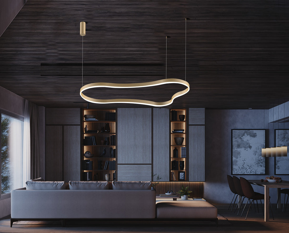 מנורת תלייה מלטה לד זהב | Φ120