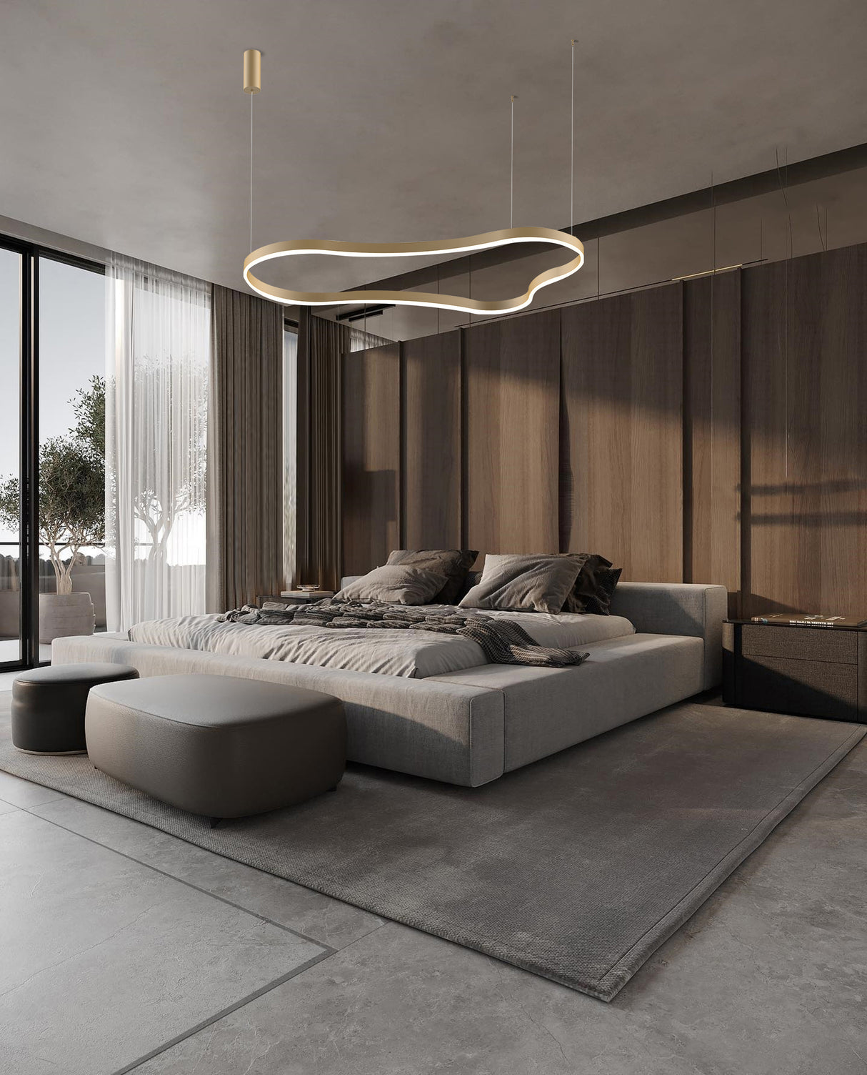 מנורת תלייה מלטה לד זהב | Φ120