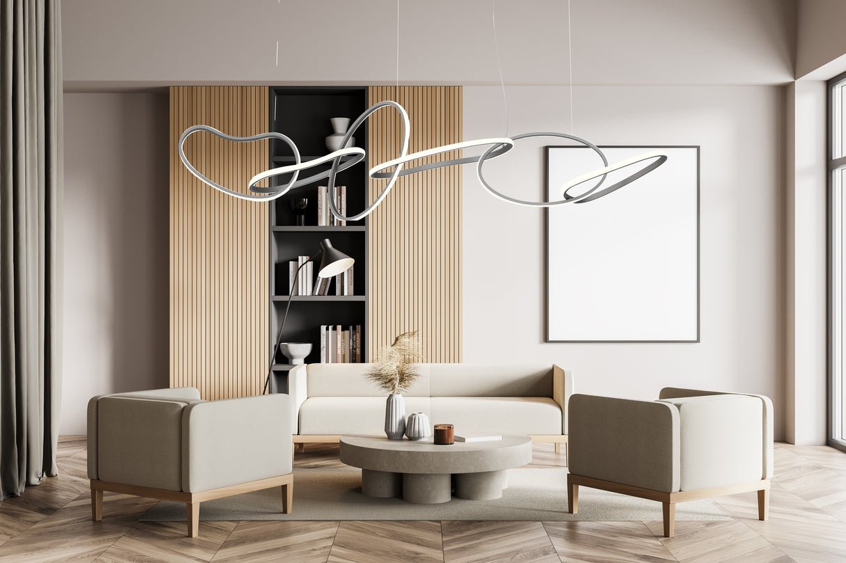 מנורת תלייה טבעות פדרו לד| שחור