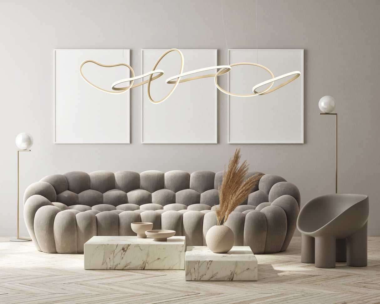 מנורת תלייה טבעות פדרו לד| זהב