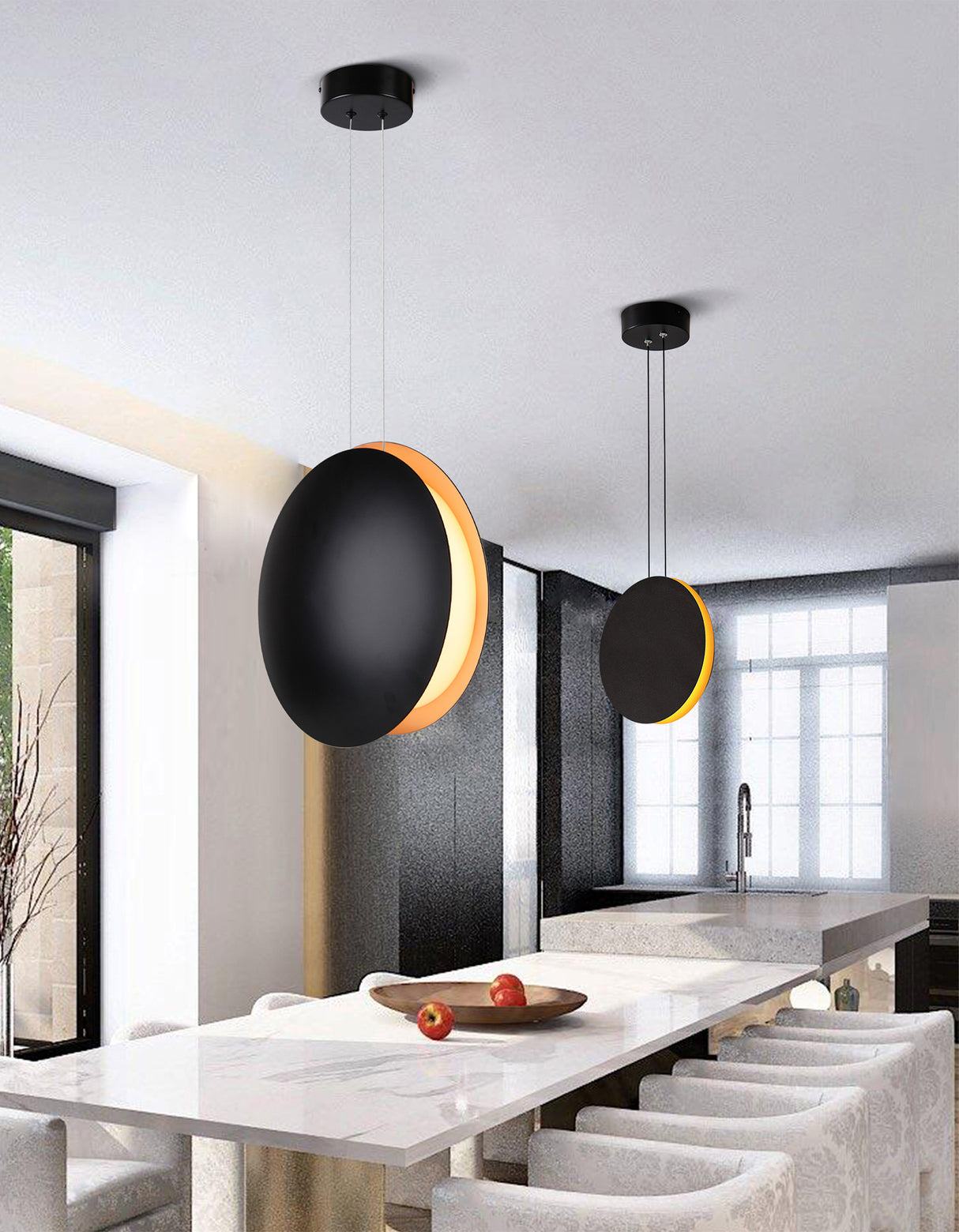 מנורת תלייה ירין שחור+ רוז גולד דגם| SW| LW