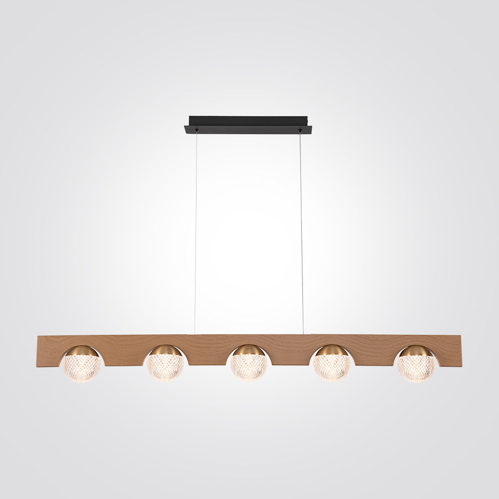 מנורת תליה לוטן לד| עץ+ פליז