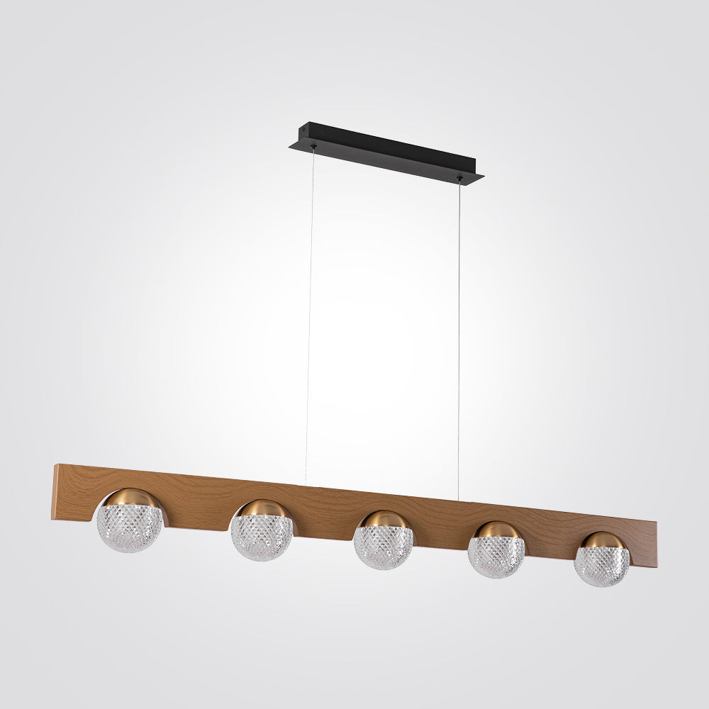 מנורת תליה לוטן לד| עץ+ פליז