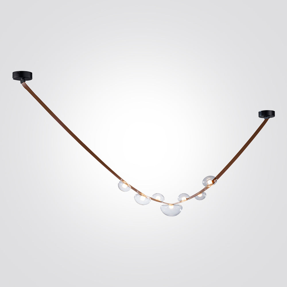 מנורת תלייה מיאל עור סינתטי צבע חום דגם | A-BW