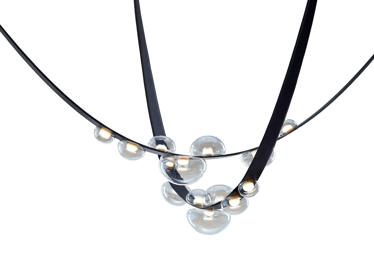 מנורת תלייה מיאל עור סינתטי צבע שחור דגם | A