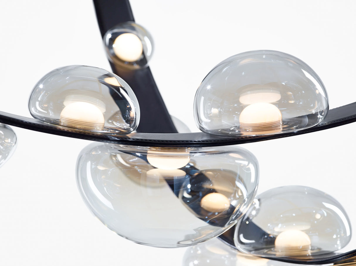 מנורת תלייה מיאל עור סינתטי צבע שחור דגם | A