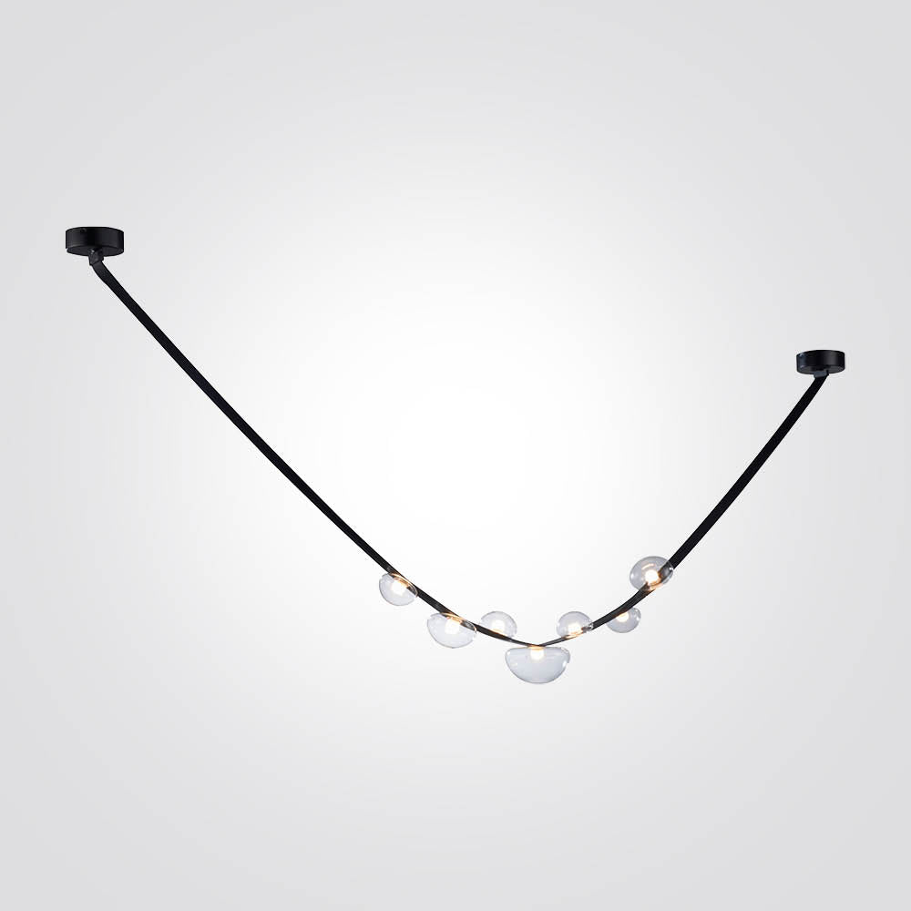 מנורת תלייה מיאל עור סינתטי צבע שחור דגם | A