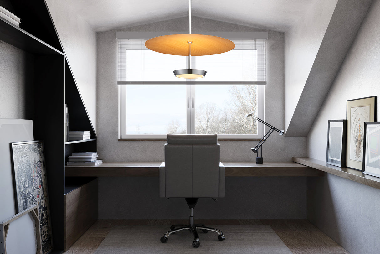 מנורת תליה מירון לד שחור| עץ|Φ45