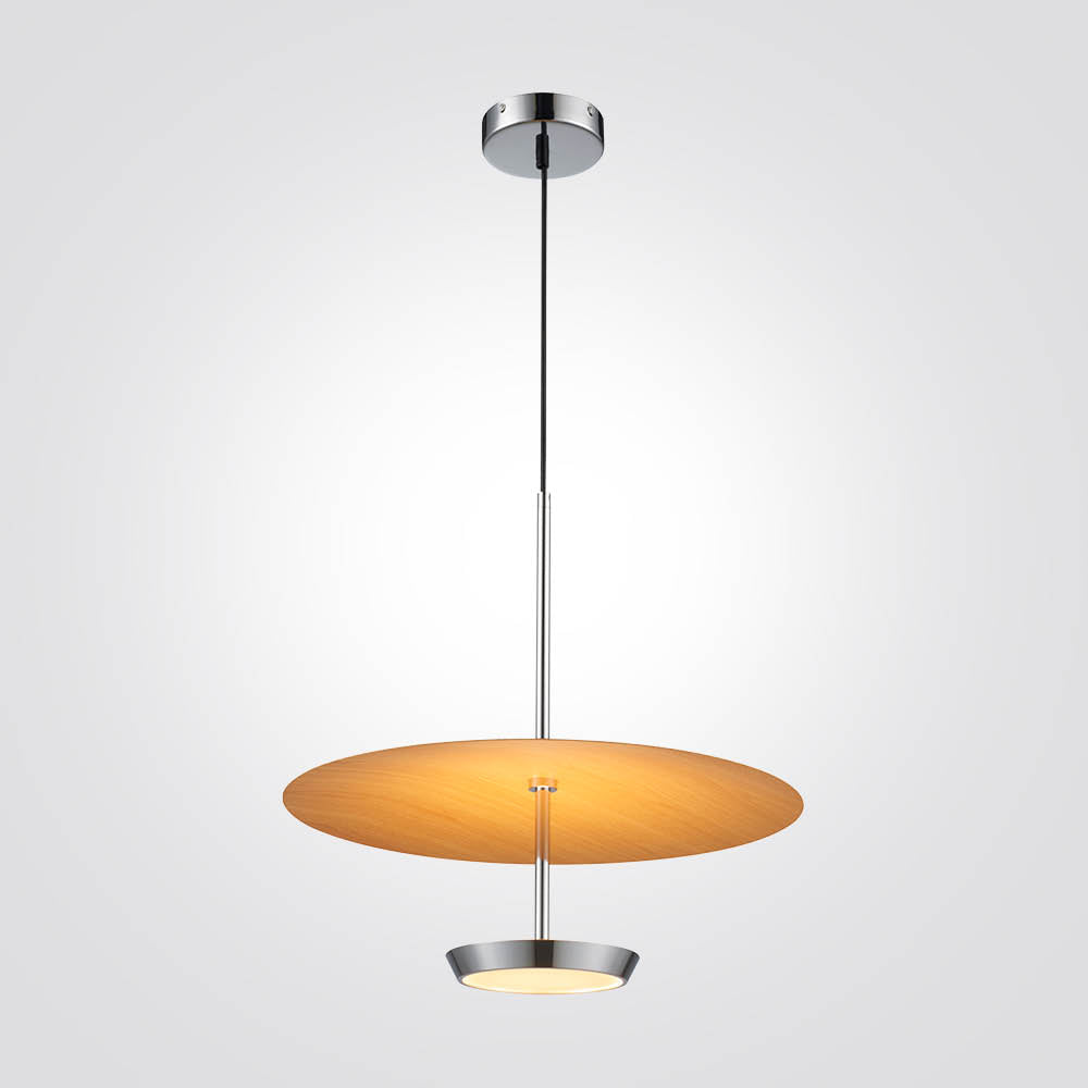 מנורת תליה מירון לד שחור| עץ|Φ45