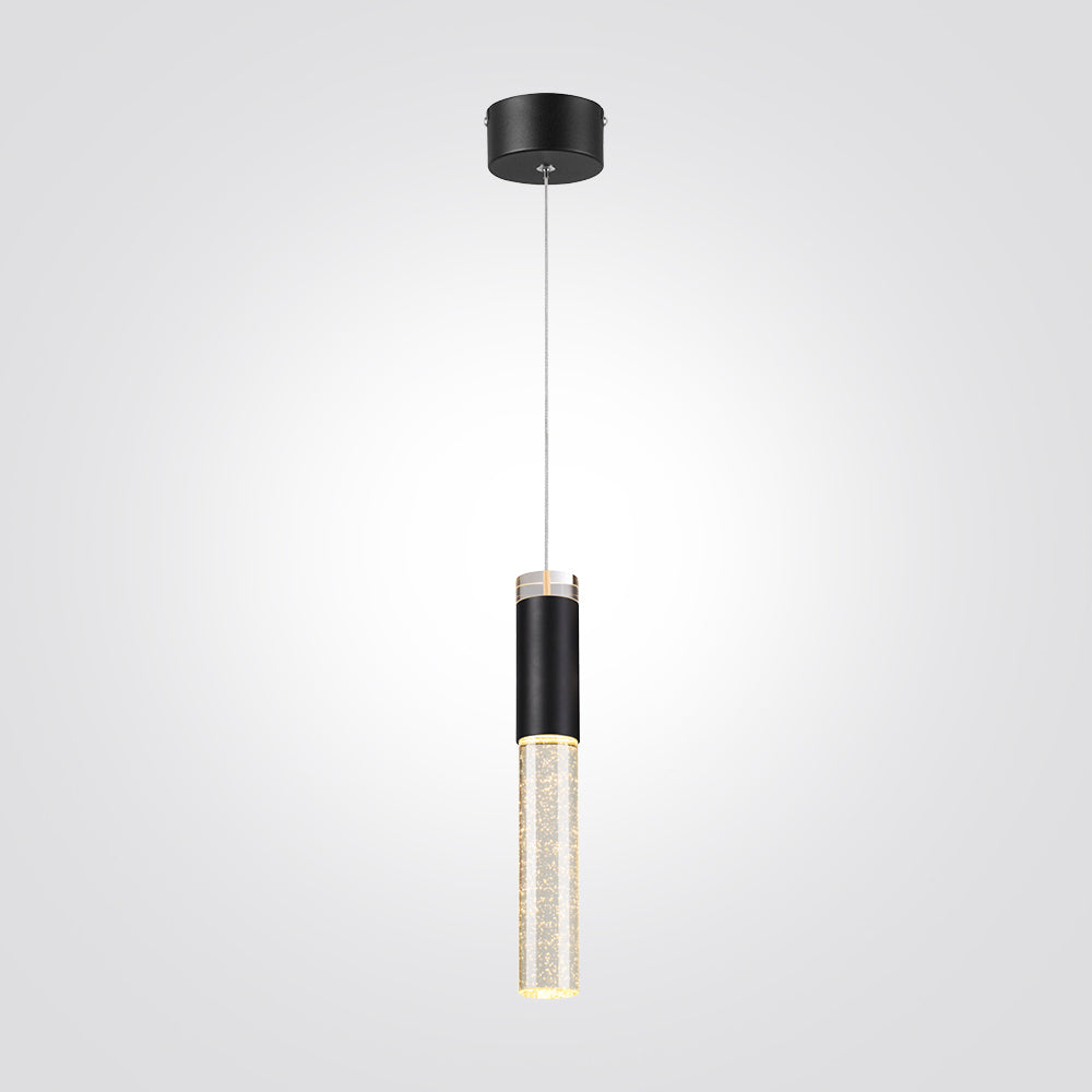 מנורת תלייה בודד תבור שחור קריסטל מודרני