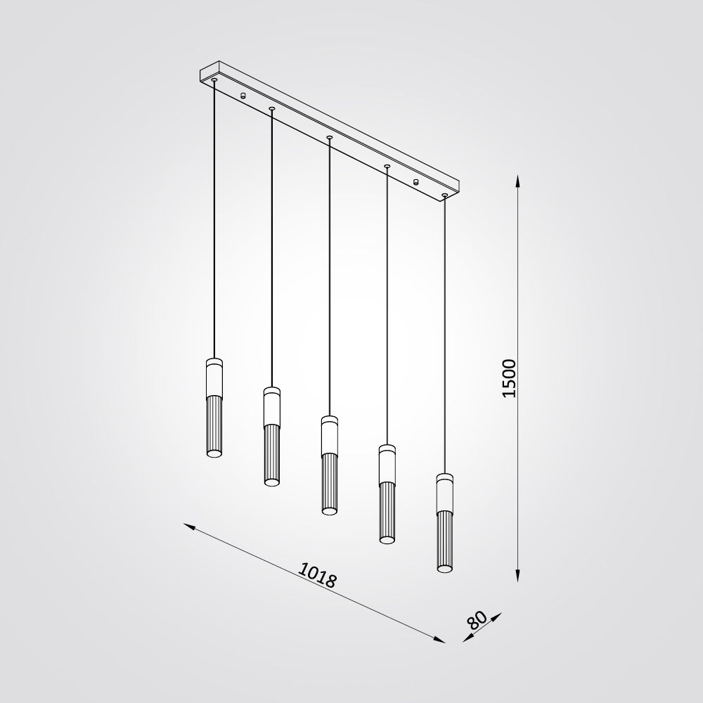 מנורת תלייה חמשייה תבור שחור קריסטל מודרני