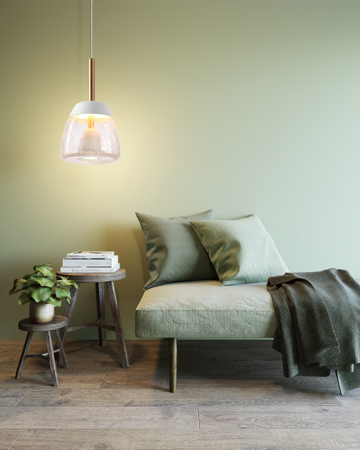 מנורת תלייה בודד תדהר לבן+ זהב