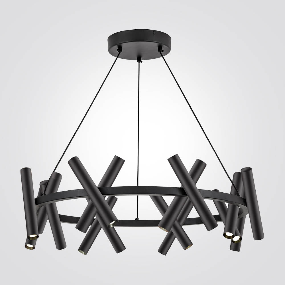 מנורת תלייה חמשייה חן שחור דגם | A