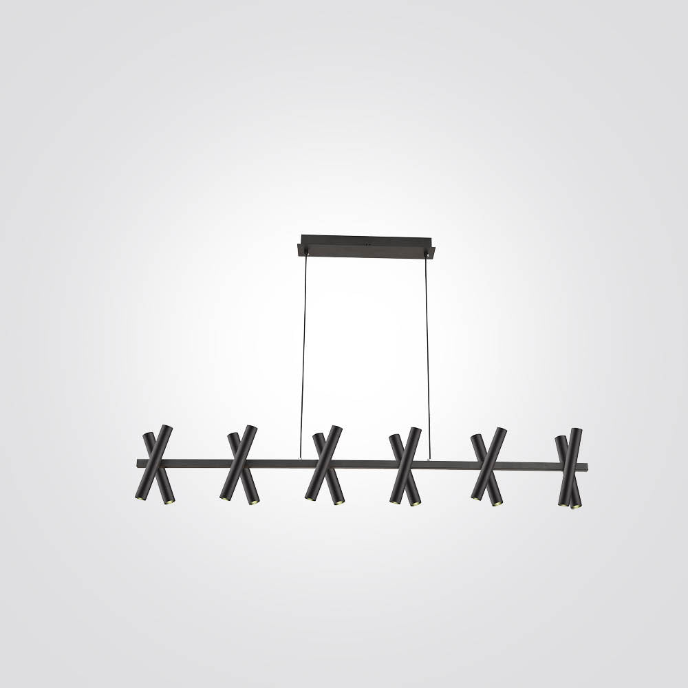 מנורת תלייה חמשייה חן שחור דגם | B