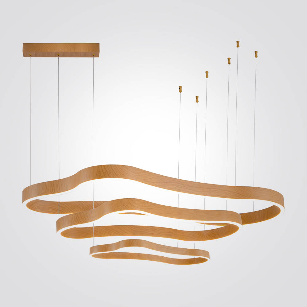 מנורת תלייה קפרסין עץ שלישייה לד Φ60+ Φ80+Φ100