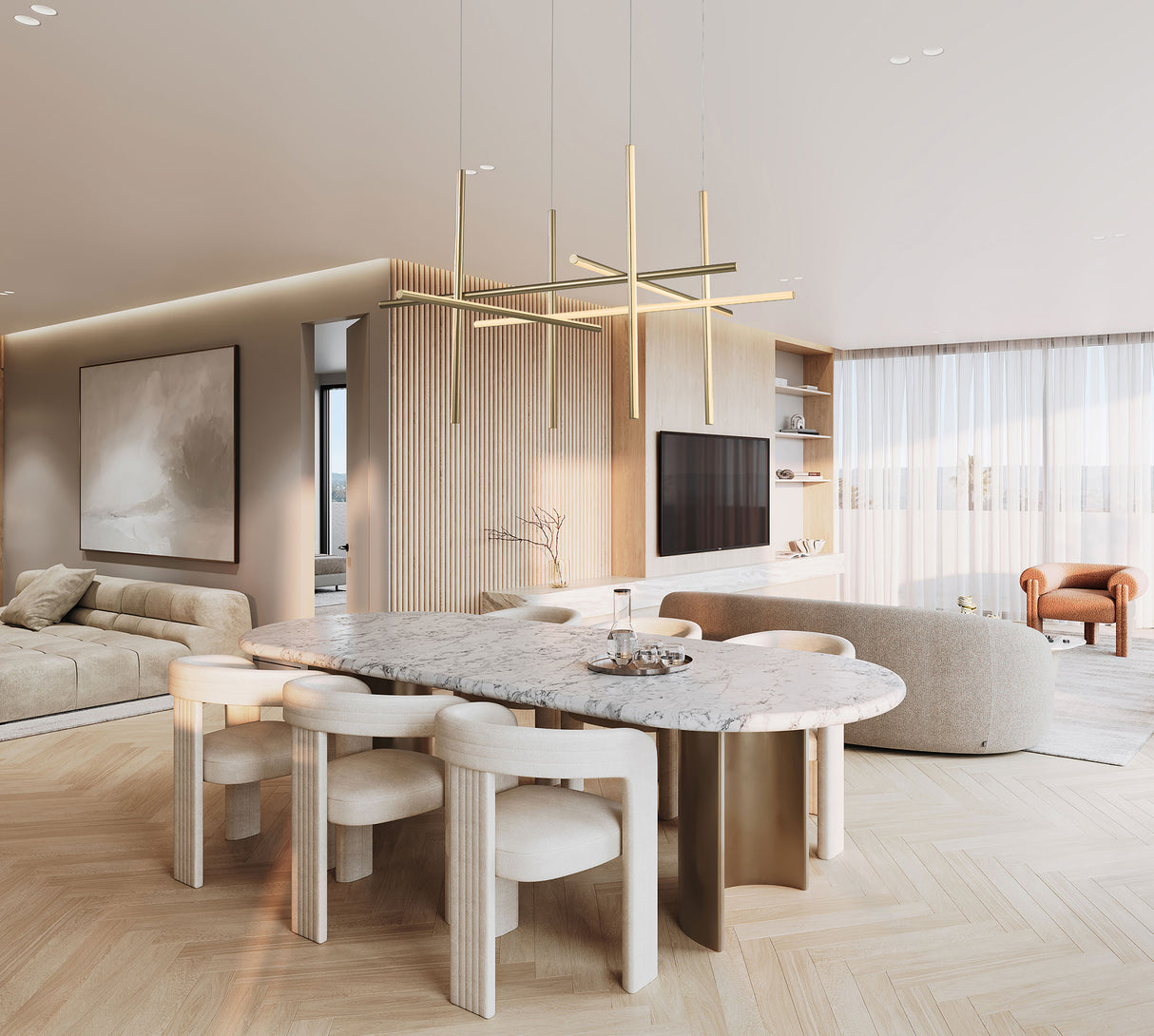 מנורת תלייה אמלי לד | זהב