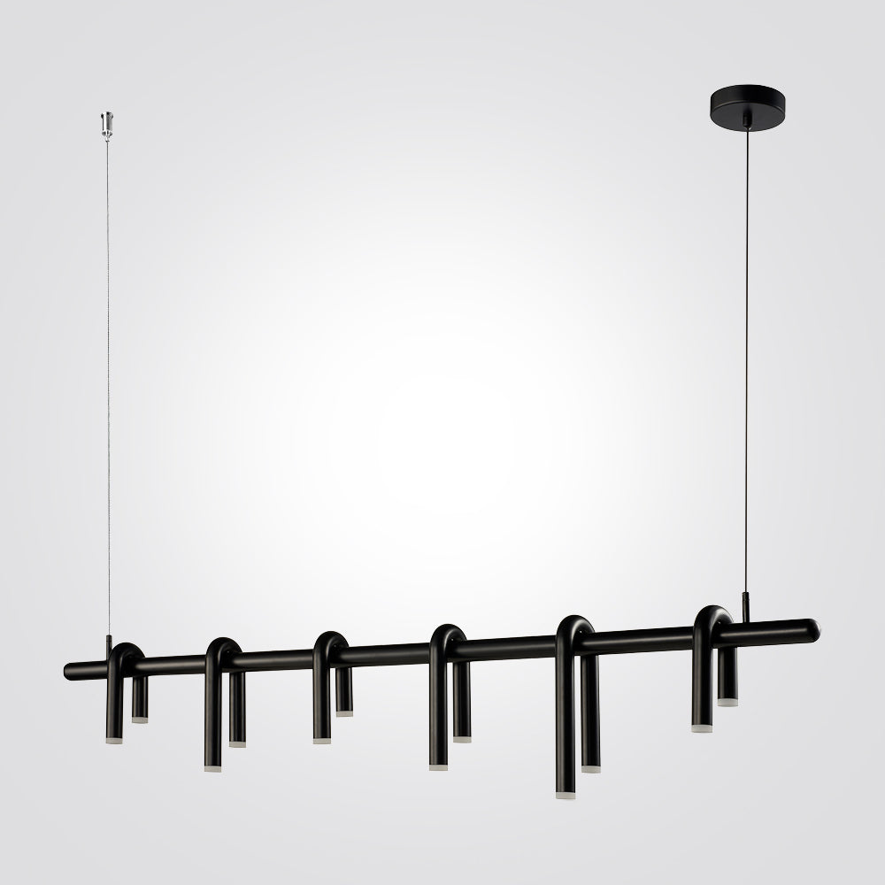 מנורת תלייה נופר לינארי לד שחור| 150CM