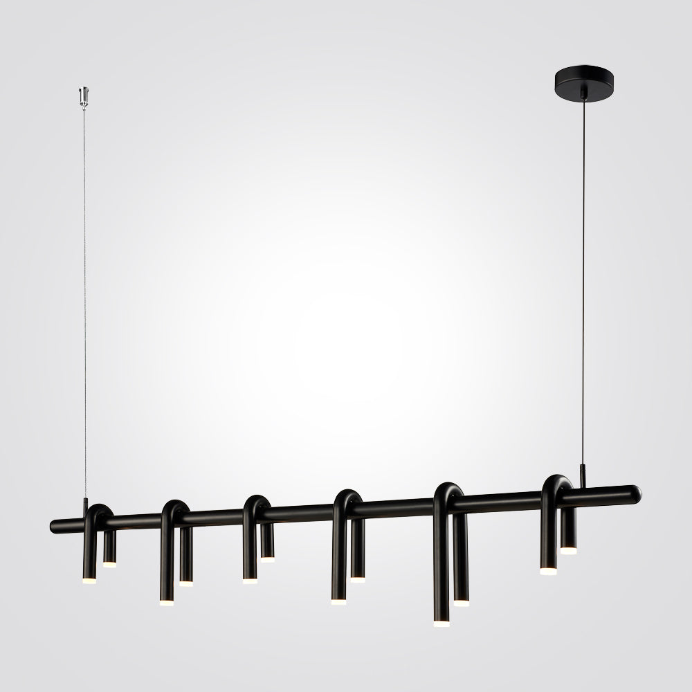 מנורת תלייה נופר לינארי לד שחור| 150CM