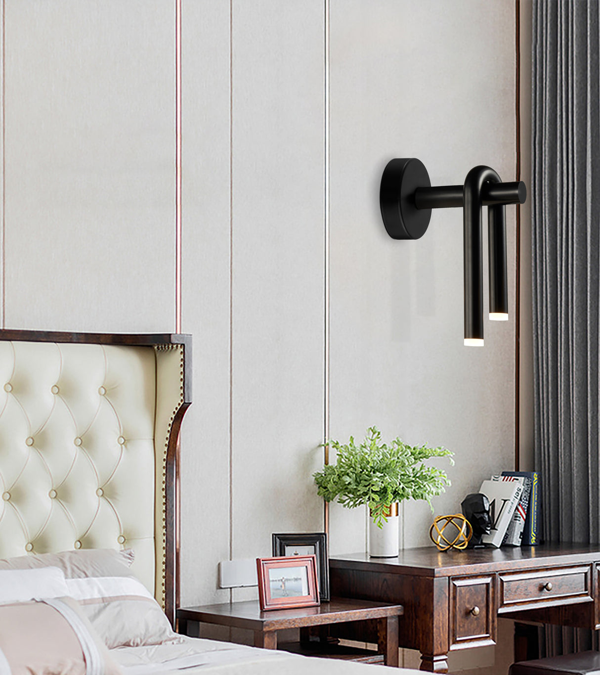 מנורת קיר לד נופר שחור