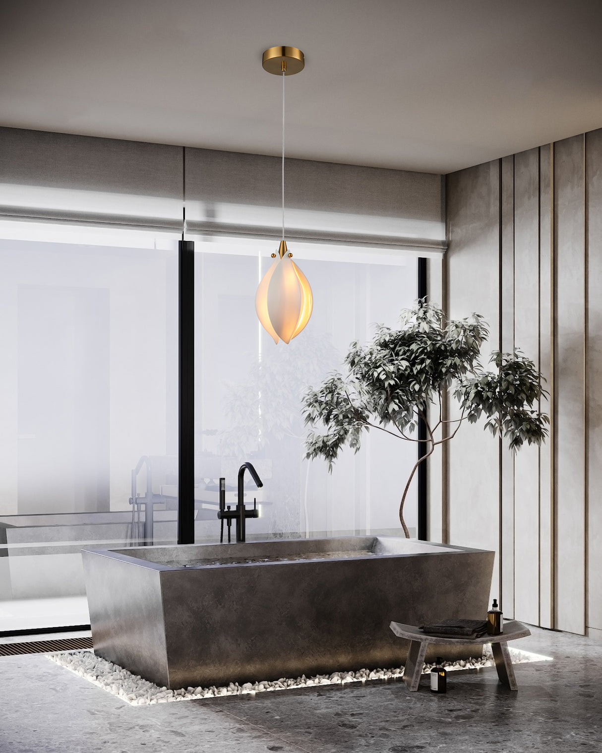 מנורת תלייה קרמיקה רמון בודד