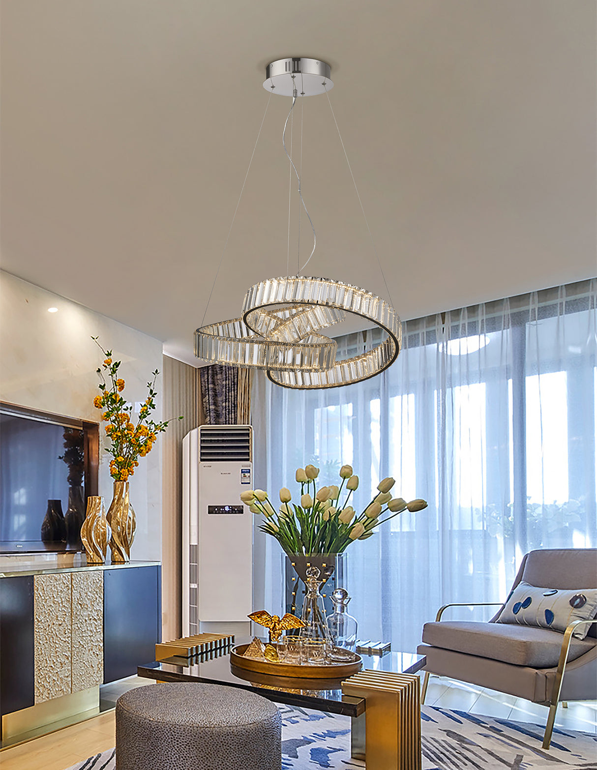 מנורת תלייה קריסטל חוליו דגם| A